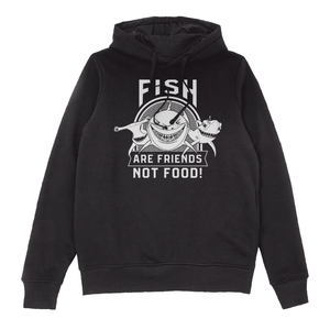 Sudadera con capucha para niños Buscando a Nemo Los peces son amigos, no comida - Negra