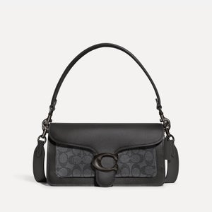 Coach Women's Coated Canvas Signature Tabby Shoulder Bag 26 Refresh - Charcoal Black