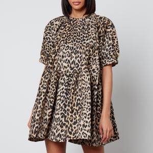 Sister Jane Jessie Tiered Leopard-Jacquard Mini Dress