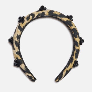 Sister Jane Hallie Embellished Leopard-Jacquard Headband