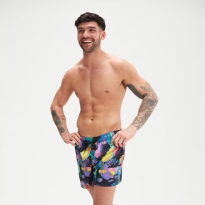 Bañador tipo bermuda de voleibol de 35 cm para hombre, multicolor