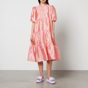 Cras Lilicras Printed Satin-Cloqué Dress