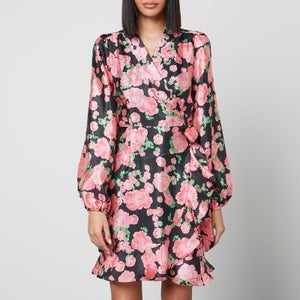 Cras Lindacras Floral-Print Satin Dress