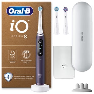 Oral-B iO Series 8 Plus Edition Elektrische Zahnbürste, Reiseetui, recycelbare Verpackung, Violet Ametrine