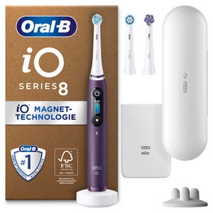 Oral-B iO Series 8 Plus Edition Elektrische Zahnbürste, Reiseetui, recycelbare Verpackung, Violet Ametrine