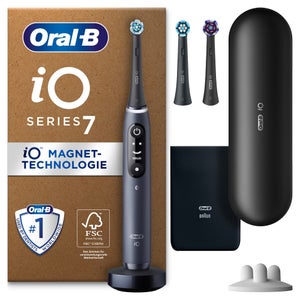 Oral-B iO Series 7 Plus Edition Elektrische Zahnbürste, Reiseetui, recycelbare Verpackung, Black Onyx