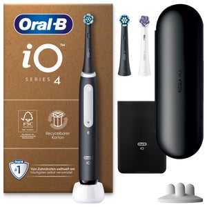 Oral-B iO Series 4 Plus Edition Elektrische Zahnbürste, Reiseetui, recycelbare Verpackung, Matt Black