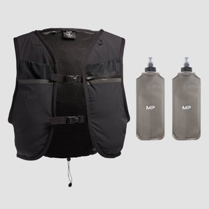 MP hidratācijas veste “Velocity Ultra” un komplektā iekļautas 2 mīkstās pudeles skriešanai