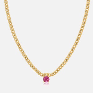 Luv AJ Bargot Plated Brass and Crystal Stud Necklace