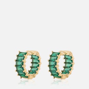 Luv AJ Ballier Huggies Gold-Plated Crystal Earrings