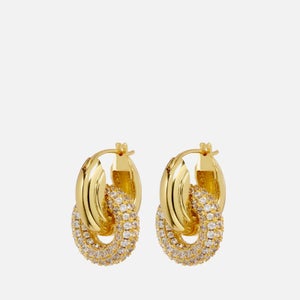 Luv AJ Gold-Plated Cubic Zirconia Hoop Earrings