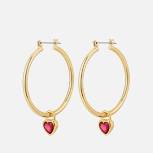 Luv AJ x For Love and Lemons Heart Gold-Plated Hoop Earrings