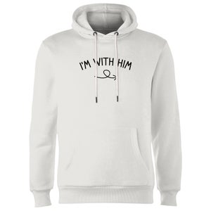 I'm With Him Left Pointer Hoodie - White