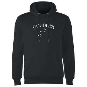 Couples I'm With Him Right Pointer Hoodie - Black