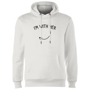 I'm With Her Right Pointer Hoodie - White