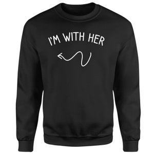 Couples I'm With Him Right Pointer Sweatshirt - Black