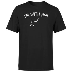 Couples I'm With Him Right Pointer Men's T-Shirt - Black