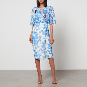 Hope & Ivy Heidi Floral-Printed Chiffon Wrap Midi Dress