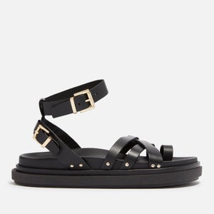 ALOHAS Women's Buckle Up Leather Sandals