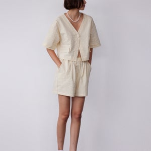Damson Madder Striped Seersucker Shorts
