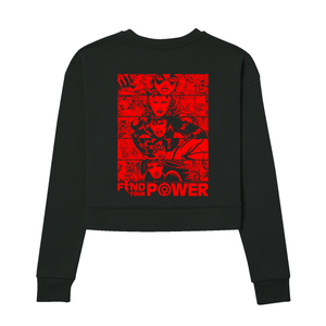 Marvel Female Heroes Find Your Power Women's Cropped Hoodie - Black - L