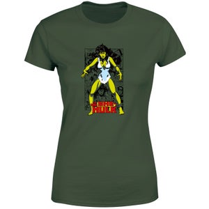 Marvel Female Heroes She Hulk Comics Panel Women's T-Shirt - Green