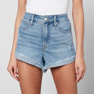 Good American Good Curve Stretch-Denim Shorts