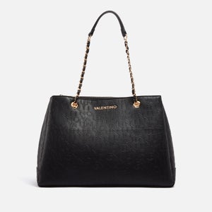 Valentino Relax Monogrammed Faux Leather Shopping Bag