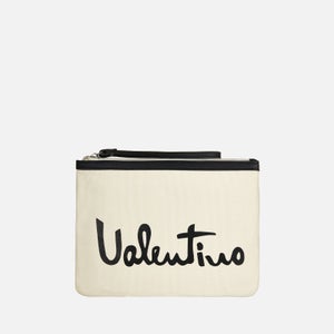 Valentino Vacation Canvas and Faux Leather Cosmetic Case