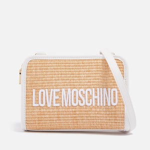 Love Moschino Rattan Faux Leather Crossbody Bag