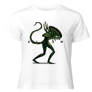 Alien Full Side Women's Cropped T-Shirt - White