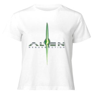 Alien Logo Women's Cropped T-Shirt - White