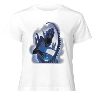 Alien Through The Smoke Women's Cropped T-Shirt - White