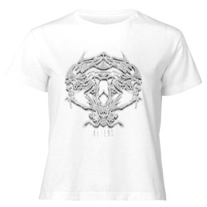 Alien Tribal Women's Cropped T-Shirt - White