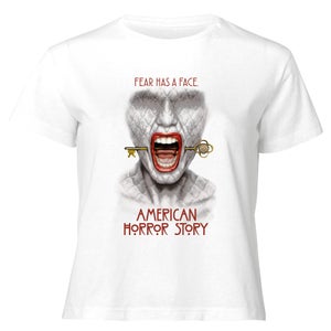 American Horror Story Fear Has A Face Women's Cropped T-Shirt - White