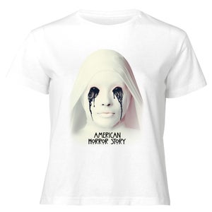 American Horror Story Crying White Nun Women's Cropped T-Shirt - White