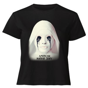 American Horror Story Crying White Nun Women's Cropped T-Shirt - Black