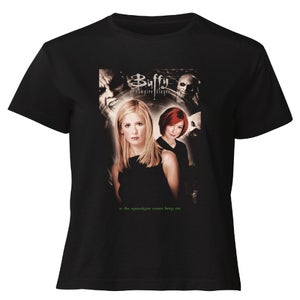 Buffy The Vampire Slayer S4 Poster Women's Cropped T-Shirt - Black