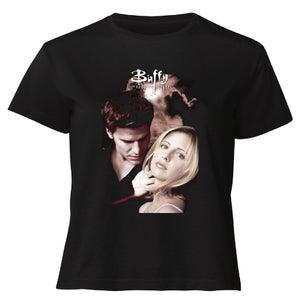 Buffy The Vampire Slayer Angel Poster Women's Cropped T-Shirt - Black