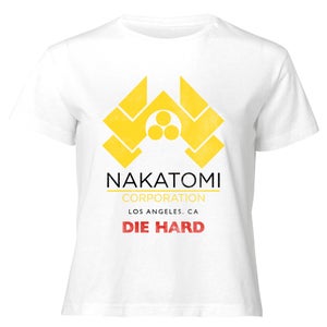 Die Hard Nakatomi Corp Women's Cropped T-Shirt - White