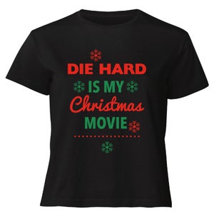 Die Hard Christmas Movie Women's Cropped T-Shirt - Black