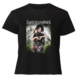 Edward Scissorhands Movie Poster Women's Cropped T-Shirt - Black