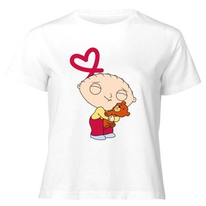 Family Guy Stewie Loves Bear Women's Cropped T-Shirt - White