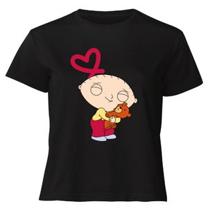 Family Guy Stewie Loves Bear Women's Cropped T-Shirt - Black