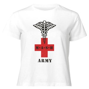 M*A*S*H Army Red Cross Women's Cropped T-Shirt - White