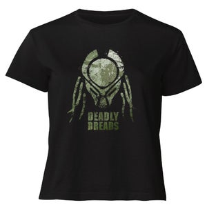 Predator Deadly Dreads Women's Cropped T-Shirt - Black