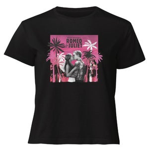 Romeo and Juliet Palmtree Women's Cropped T-Shirt - Black