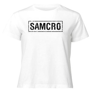 Sons of Anarchy SAMCRO Box Women's Cropped T-Shirt - White