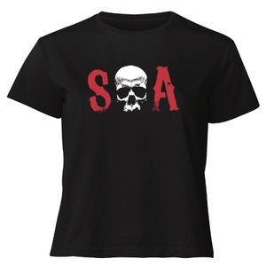 Sons of Anarchy SA Skull Women's Cropped T-Shirt - Black