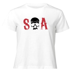 Sons of Anarchy SA Skull Women's Cropped T-Shirt - White